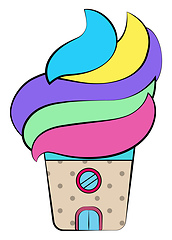 Image showing Colorful ice-cream shop vector or color illustration