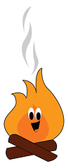 Image showing Emoji of a smiling campfire vector or color illustration