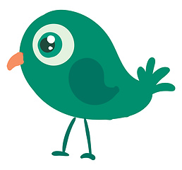 Image showing A green walking bird vector or color illustration