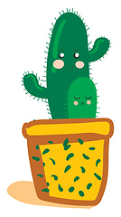 Image showing Cactus plants emoji of different shapes one feeling happy and th