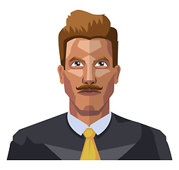 Image showing Guy in a suite wiyh mustaches illustration vector on white backg