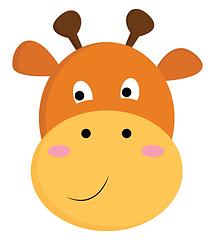 Image showing A giraffe with a smiling face vector or color illustration