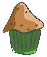 Image showing A cute colourful cupcake vector or color illustration