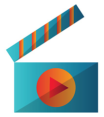 Image showing Blue and orange video player icon vector illustration on a white