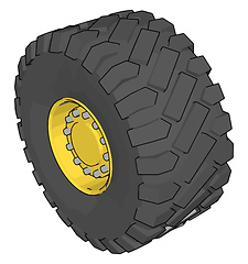 Image showing Wheel for industrial vehicles vector illustration on white backg