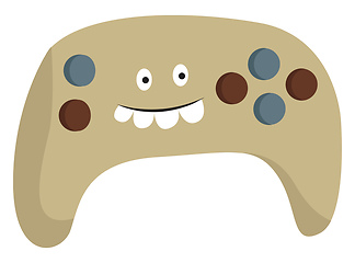 Image showing Clipart of a colorful PlayStation controller laughing vector or 