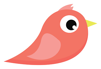 Image showing Pink bird with yellow legs vector or color illustration