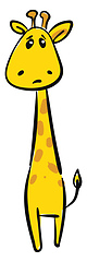 Image showing Emoji of a sad yellow-colored giraffe set on isolated white back