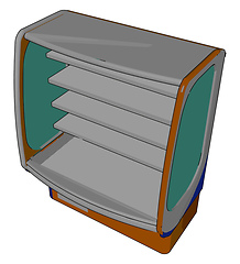 Image showing Simple vector illustration of a super market fridge white backgr
