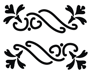 Image showing Black and white beautiful traditional drawing ornament vector co