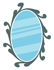 Image showing A wall mirror with a beautiful decorative frame vector color dra