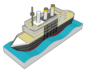 Image showing 3D illustration of a sea cruiser vector illustration on white ba