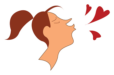 Image showing Flying kisses vector or color illustration