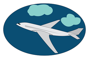 Image showing An airplane zooming in the clouds vector or color illustration