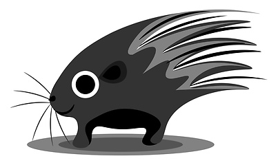 Image showing A little porcupine vector or color illustration