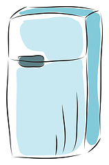 Image showing Baby blue colored fridge vector illustration 