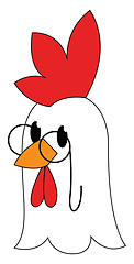 Image showing Rooster with glasses illustration vector on white background