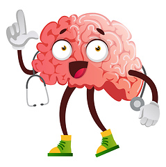 Image showing Brain is a doctor, illustration, vector on white background.