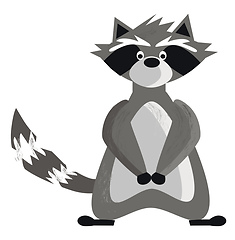 Image showing A long tail raccoon is standing vector or color illustration