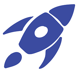 Image showing Blue-colored rocket icon vector or color illustration