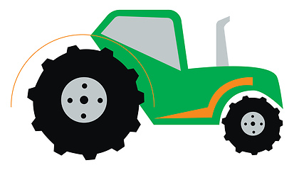 Image showing A green tractor machine vector or color illustration