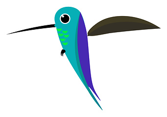 Image showing Cartoon colorful colibri bird vector or color illustration