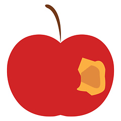 Image showing Apple with a bite vector or color illustration