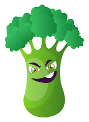 Image showing Evil broccoli illustration vector on white background