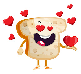 Image showing Bread in love illustration vector on white background