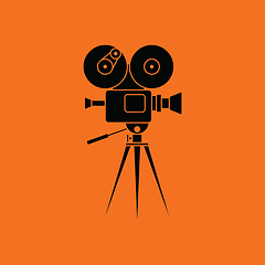 Image showing Retro cinema camera icon