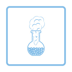 Image showing Icon of chemistry bulb with reaction inside