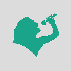 Image showing Karaoke womans silhouette icon