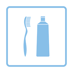 Image showing Toothpaste and brush icon