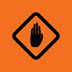 Image showing Icon of Warning hand