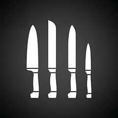 Image showing Kitchen knife set icon