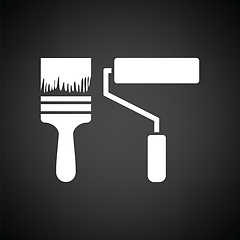 Image showing Icon of construction paint brushes