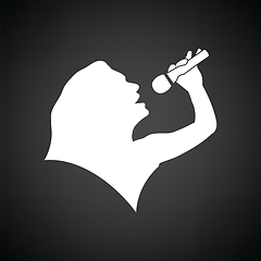 Image showing Karaoke womans silhouette icon