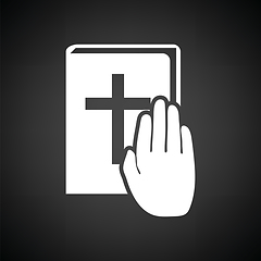 Image showing Hand on Bible icon