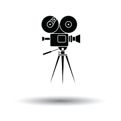Image showing Retro cinema camera icon