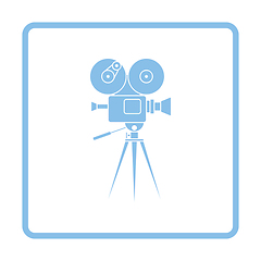 Image showing Retro cinema camera icon