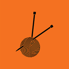 Image showing Yarn ball with knitting needles icon