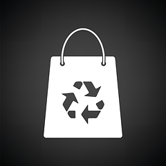 Image showing Shopping bag with recycle sign icon