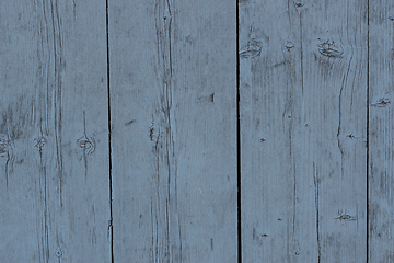 Image showing Blue painted wooden planks