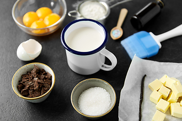 Image showing baking and cooking ingredients on table