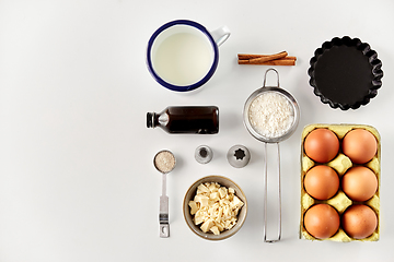 Image showing cooking ingredients and kitchen tools for baking