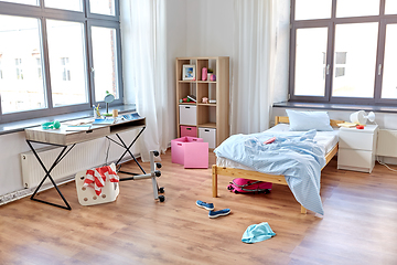 Image showing messy home or kid's room with scattered stuff