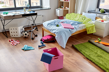 Image showing messy home or kid's room with scattered stuff