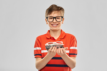 Image showing portrait of happy smiling boy with eyeglasses