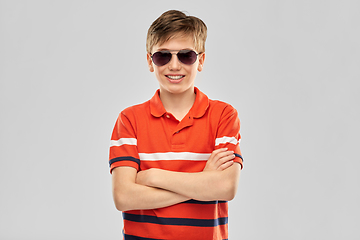 Image showing portrait of happy smiling boy in sunglasses