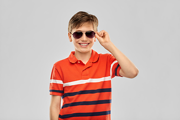 Image showing portrait of happy smiling boy in sunglasses